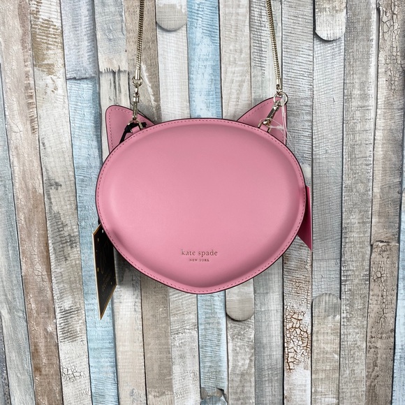 New Kate Spade Pink Meow Cat Crossbody Purse Bag - Picture 3 of 8